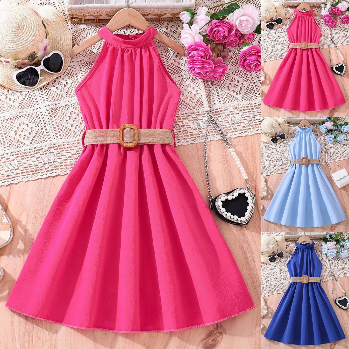 Children's Dress With Casual Belt