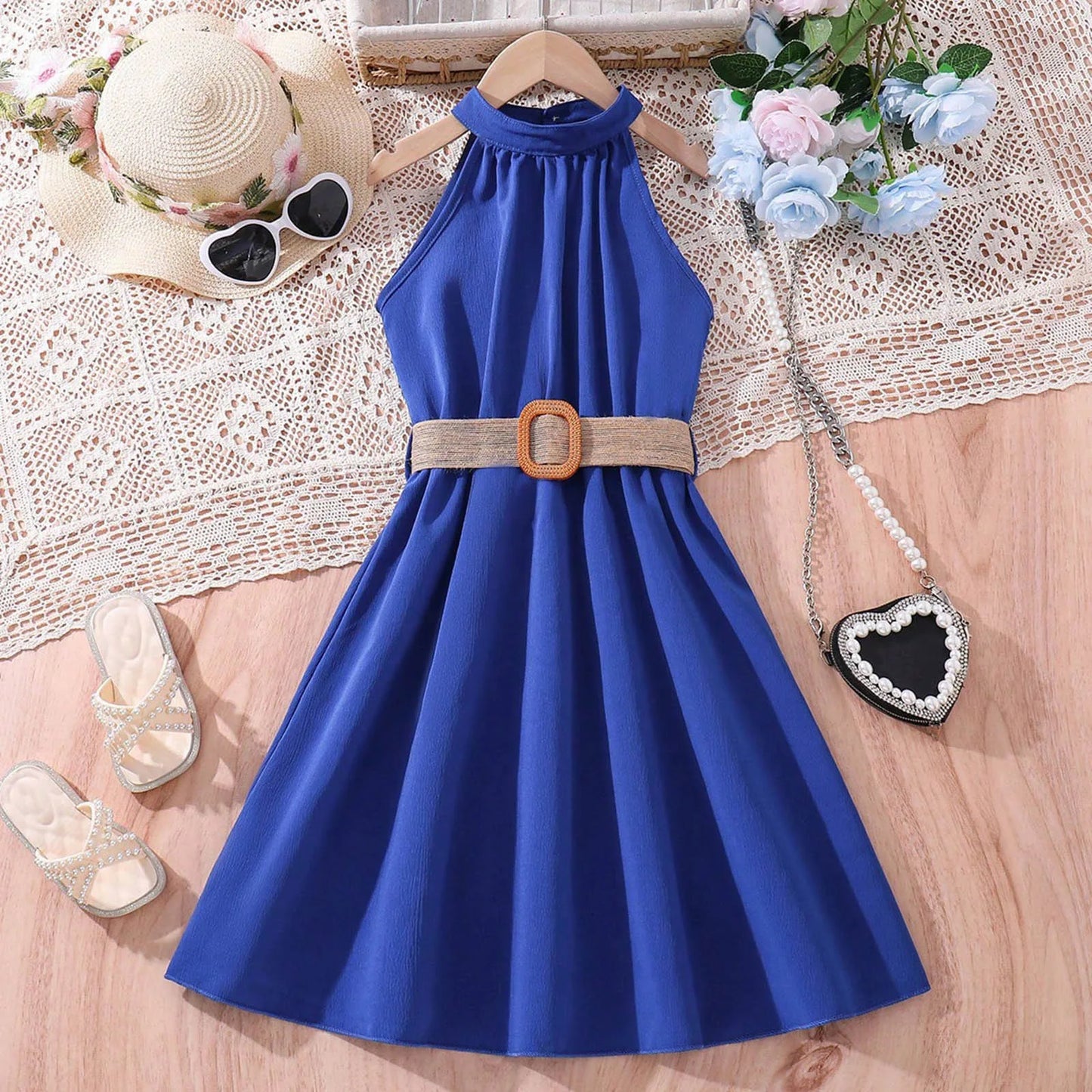 Children's Dress With Casual Belt