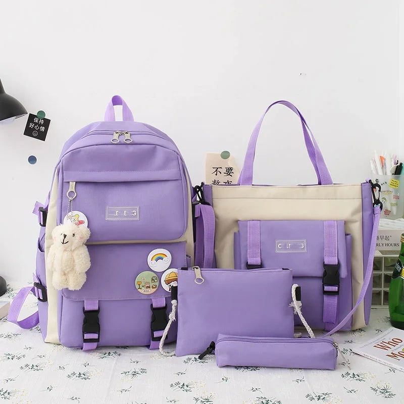 Set Primary  Schoolbag Female 4-Piece