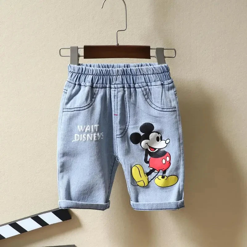 Baby Boys Mickey Mouse Short Sleeve T-shirt+Jeans Set