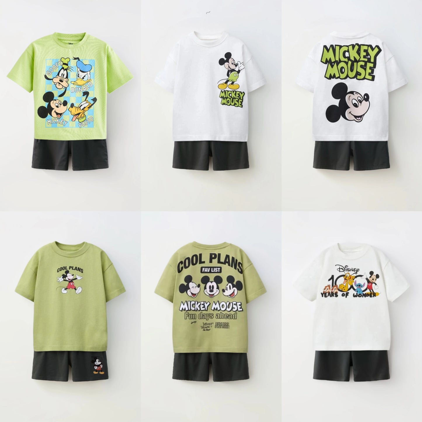Mickey Mouse T Shirt Black Shorts Summer Clothes Set